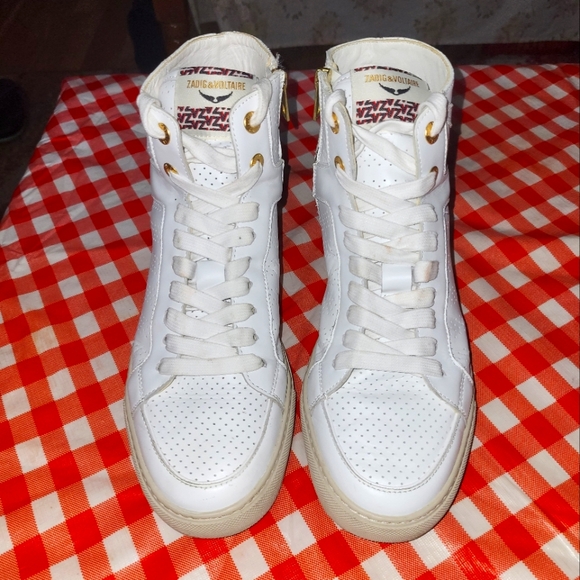 Women's Zadig&Voltaire high-top sneakers in smooth white leather EUR Siz… - Picture 1 of 10